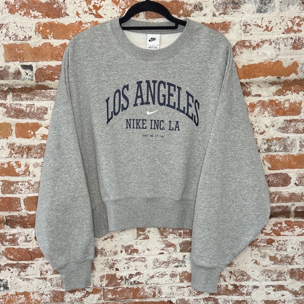 Nike Sportswear Phoenix Oversized Crew Los Angeles Sweatshirt Grey Small